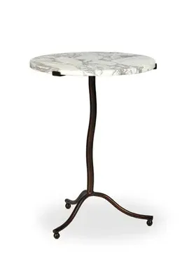 Sophie Round End Table - White Marble, Iron product