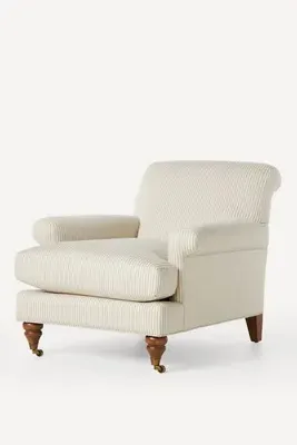 Sorrento Stripe Willoughby Chair - Grey, Polyester/Cotton product