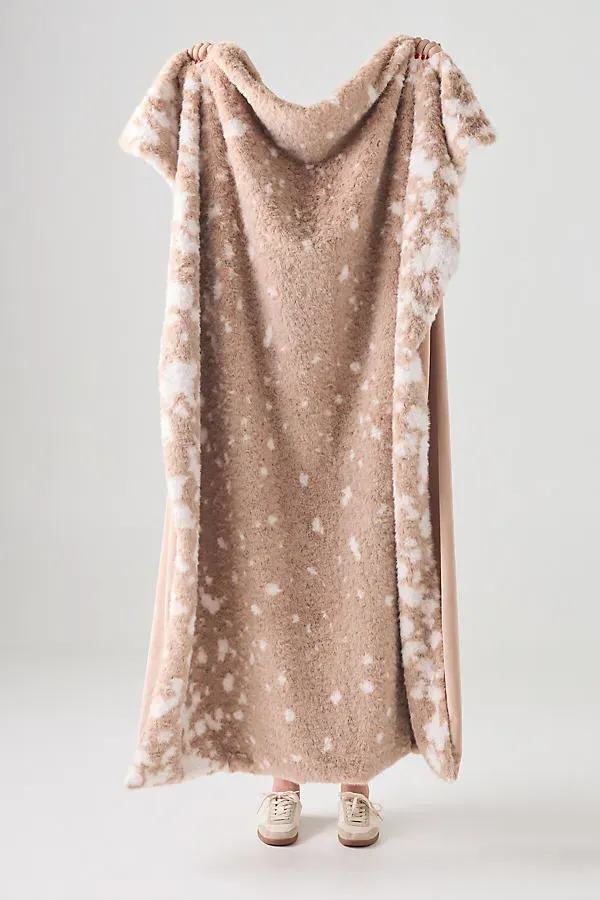 Speckle Printed Faux-Fur Throw Blanket - Polyester product