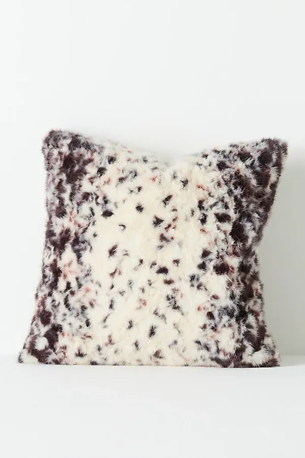 Speckled Faux Fur Throw Pillow - Grey, Polyester product