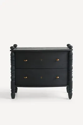 Spindle Nightstand with 2 Drawers - Acacia Veneer product