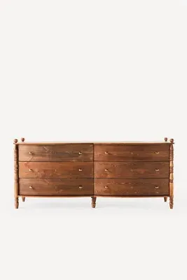 Spindle Six-Drawer Chest of Drawers - Acacia Veneer product