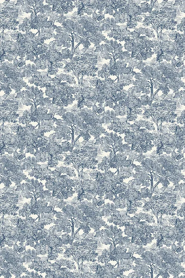 Spinney Toile Floral Wallpaper - Blue by Anthropologie, alternate view