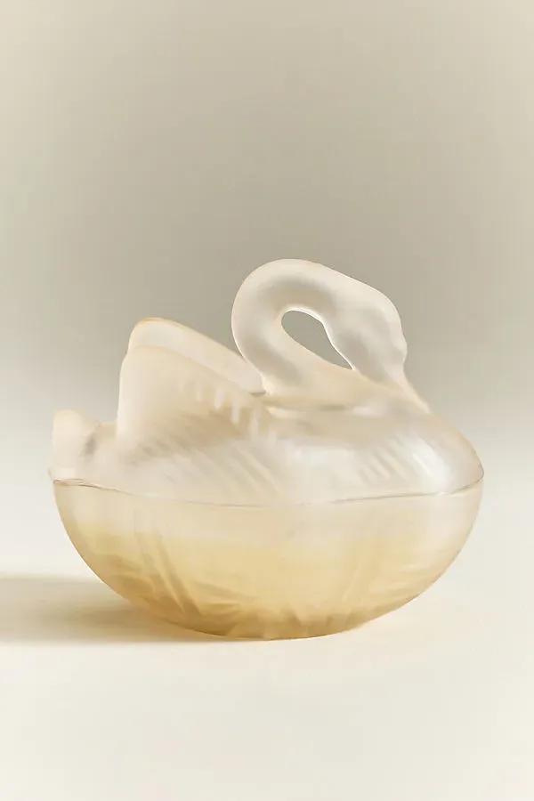 Spring Swan Floral Fresh Grass & Hyacinth Figural Glass Candle - White product