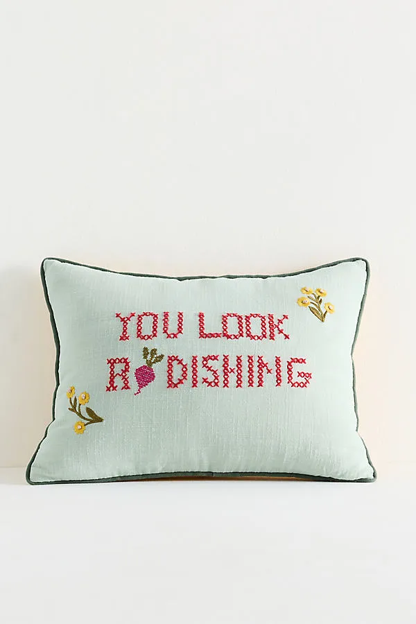 Sprout Embroidered Cushion - Cotton product