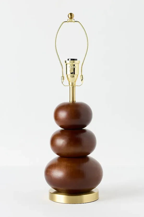 Stacked Wood Lamp Base - Brown product