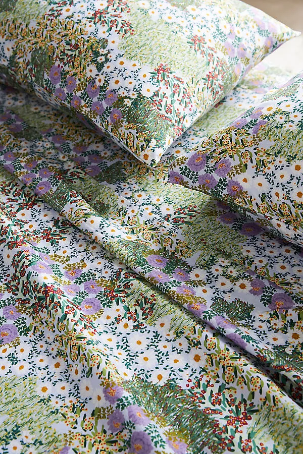 Standard Organic Cotton Sateen Printed Sheet Set - Purple by Anthropologie, image 2