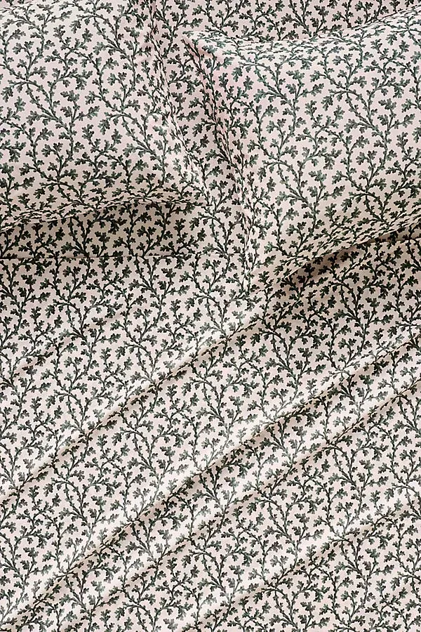 Standard Size Printed Sheet Set - Green, Organic Cotton Percale by Anthropologie