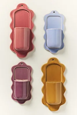 Stoneware Wiggle Wall Vase - Purple product