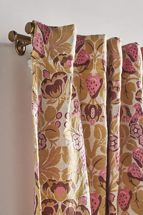 Strawberry Bird Curtain - Pink, Cotton Jacquard product