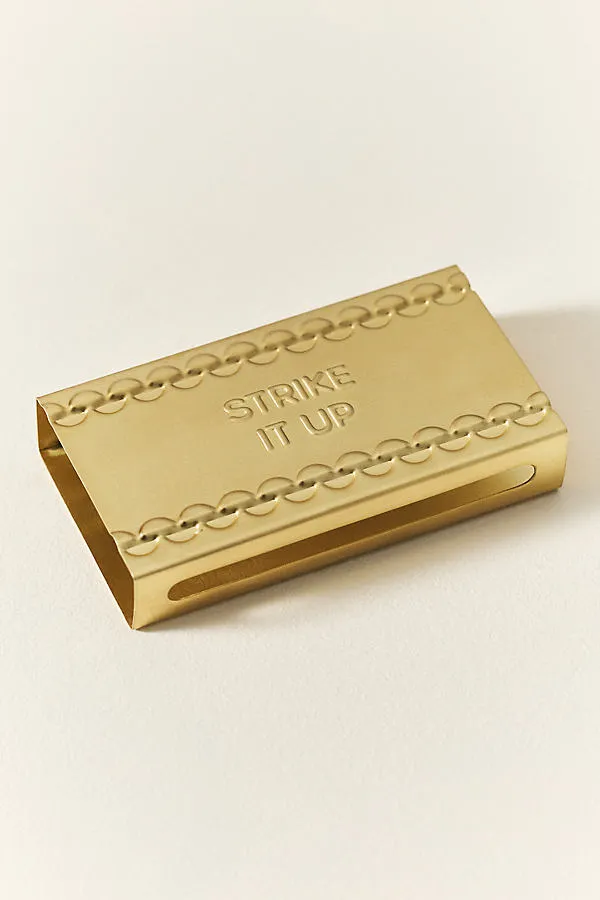 Strike It Up Metal Matchbox Sleeve - Gold, Stainless Steel product
