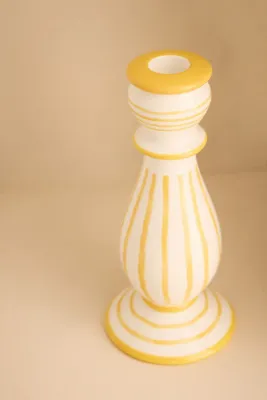 Stripe Candle Holder - Yellow, Dolomite product