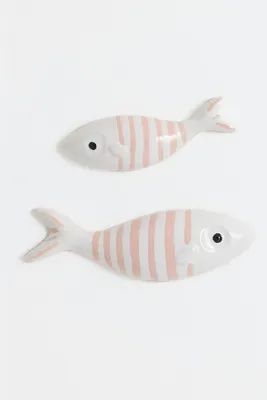 Stripe Fish Ceramic Gallery Wall Charms, Set of 2 product