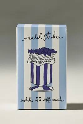 Striped Cabana Match Striker - Blue, Ceramic by Anthropologie, image 2