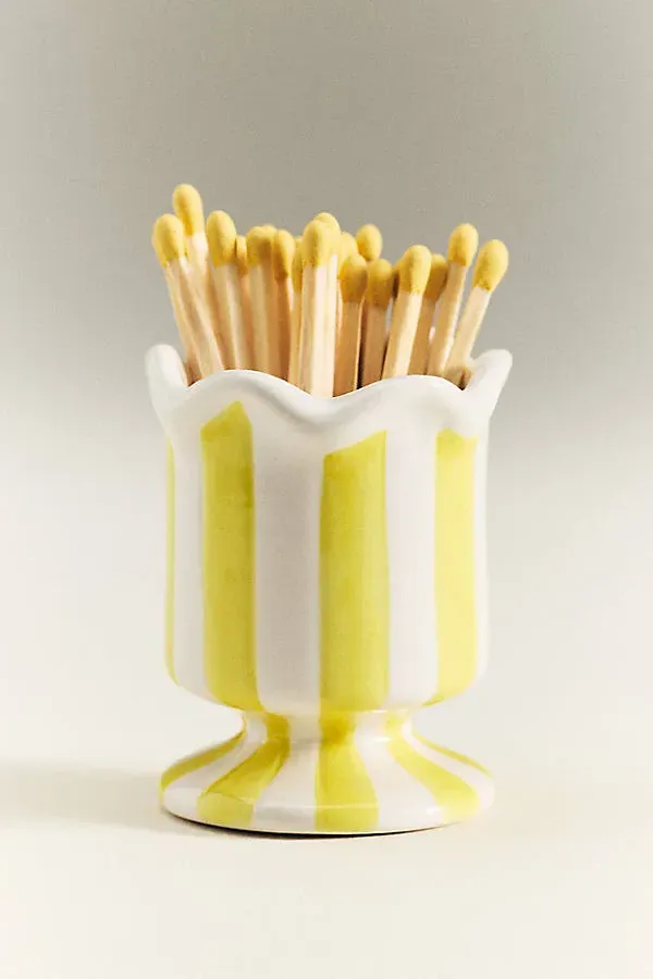 Striped Cabana Match Striker - Yellow, Ceramic product