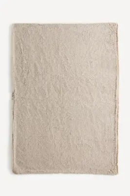 Striped Jacquard Faux Fur Throw - Beige, Polyester by Anthropologie, alternate view