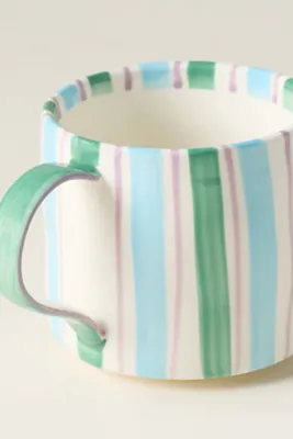 Striped Monogram Mug - Glazed Stoneware by Anthropologie, image 2
