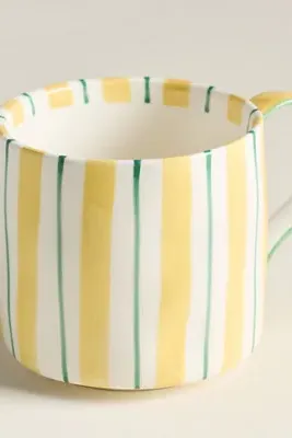 Striped Monogram Mug - Glazed Stoneware by Anthropologie, image 2