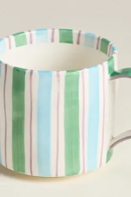 Striped Monogram Mug - Glazed Stoneware by Anthropologie, image 2