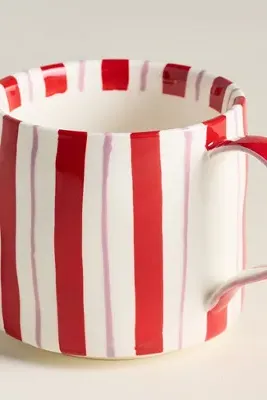 Striped Monogram Mug - Stoneware by Anthropologie, image 2
