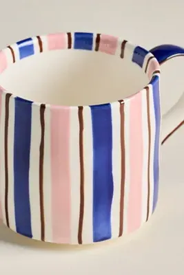 Striped Monogram Mug - Stoneware by Anthropologie, image 2