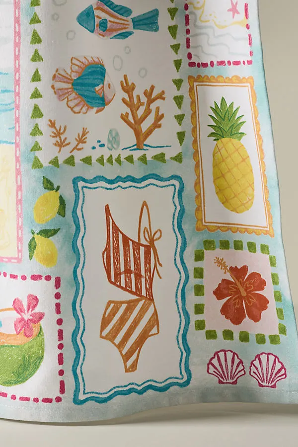 Summer Collage Dish Towel - Cotton product