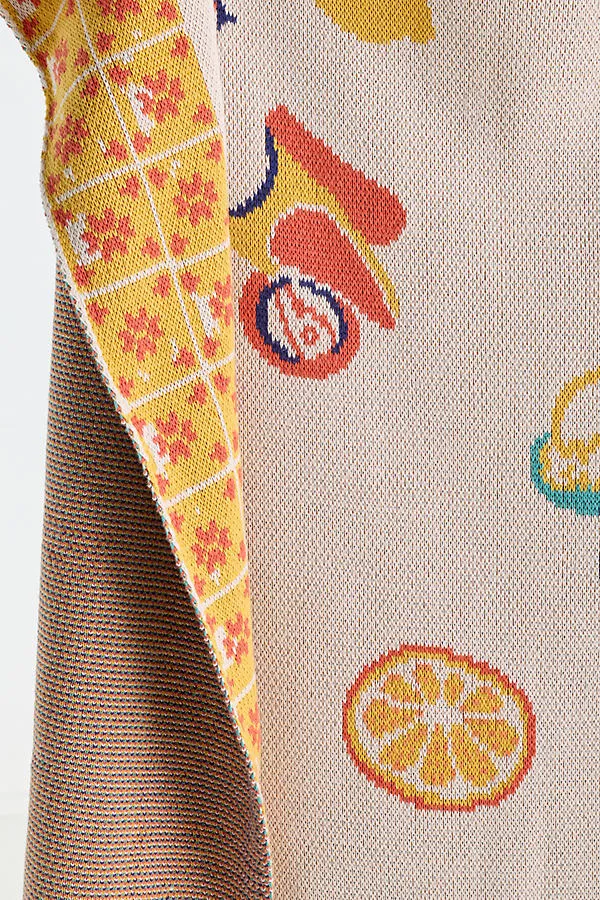 Summer Icon Cotton Knit Throw Blanket - Orange product