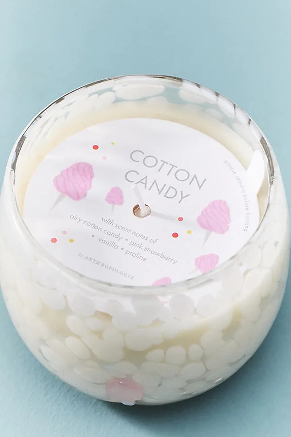 Summer Icon Gourmand Cotton Candy Glass Candle - Pink product