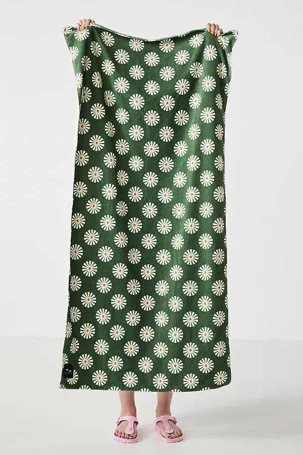Sun Dazed Beach Towel - Green, Cotton Velour product