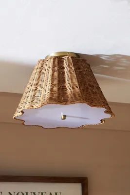 Sutton Flush Ceiling Light - Natural Rattan product