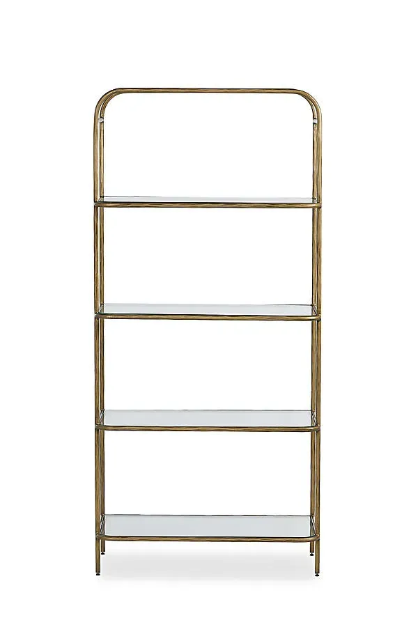 Swinton Etagere Bookcase - Aged Brass, Iron product