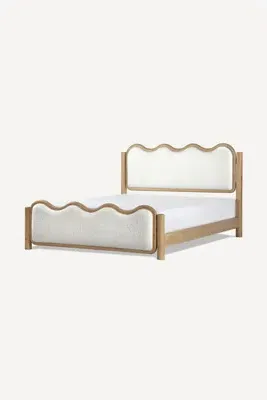 Swirl Bouclé Twin Bed Frame - Beige product
