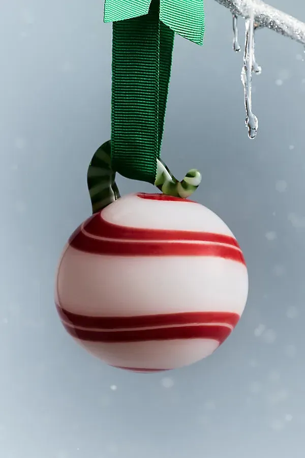 Swirled Glass Bauble Ornament - Red, Borosilicate Glass by Anthropologie