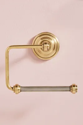 Sylvie Mixed Metal Toilet Paper Holder - Gold, Brass product