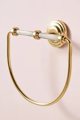 Sylvie Mixed Metal Towel Ring - Gold, Brass product