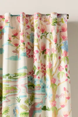 Tales Menagerie Printed Blackout Curtain - White, Cotton product