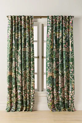 Tales Menagerie Printed Curtain - Green, Organic Cotton product