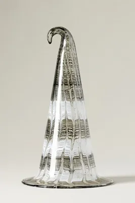 Tall Light-Up Glass Witch Hat - Black product