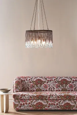 Tallis Twisted Metal Chandelier - Gold, Recycled Glass product