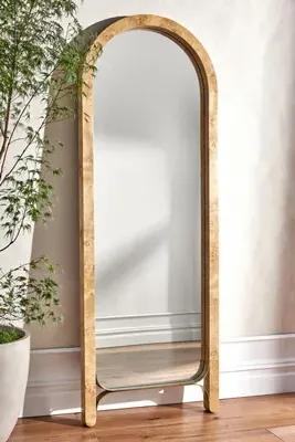 Tamara Burl Wood Veneer Mirror - Beige product
