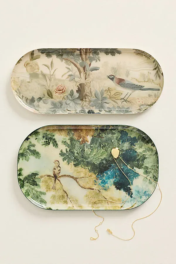 Tapestry Print Trinket Tray - Iron by Anthropologie