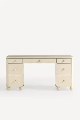 Tasha Lacquer 7-Drawer Executive Desk - Ivory product