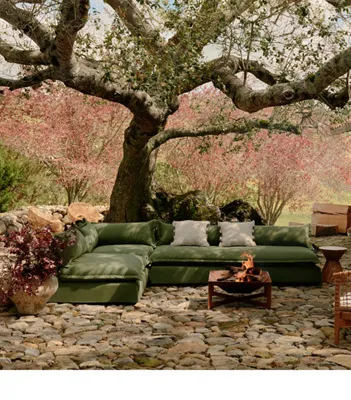 Tassa L-Shaped Outdoor Sectional - Beige, Plastic product
