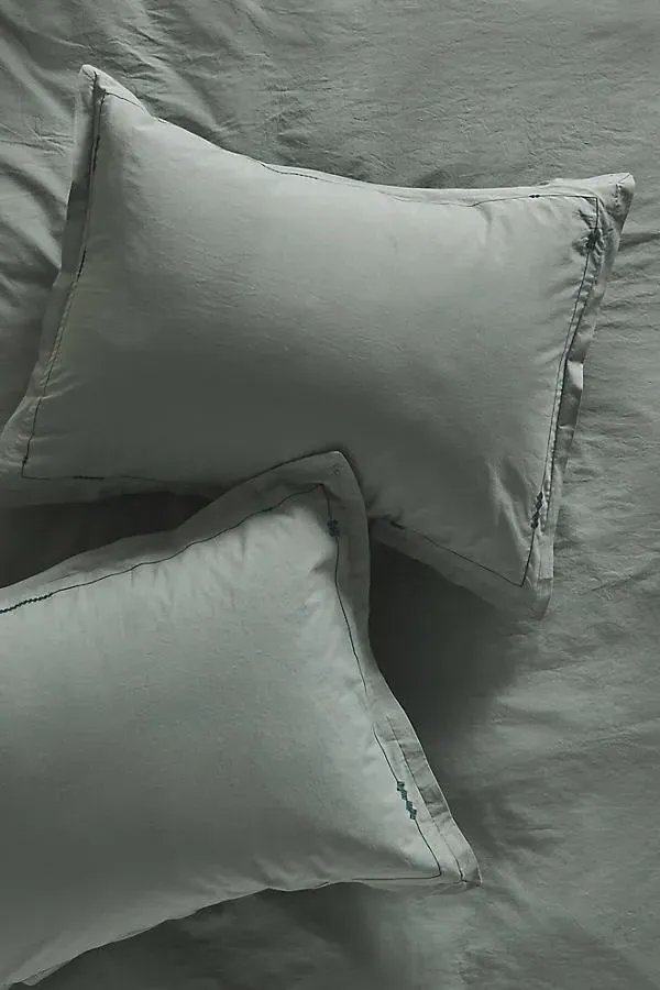 Taylor Organic Cotton Percale Embroidered Pillowcases Set of 2 product