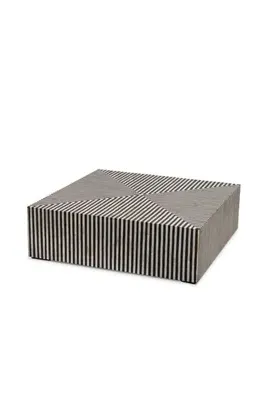 Terning Square Coffee Table - Black & White, Bone Inlay product