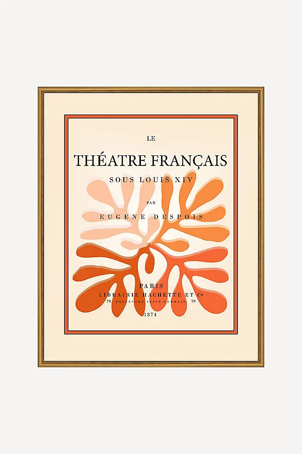 Theatre Francais Vintage French Poster Wall Art - Beige product