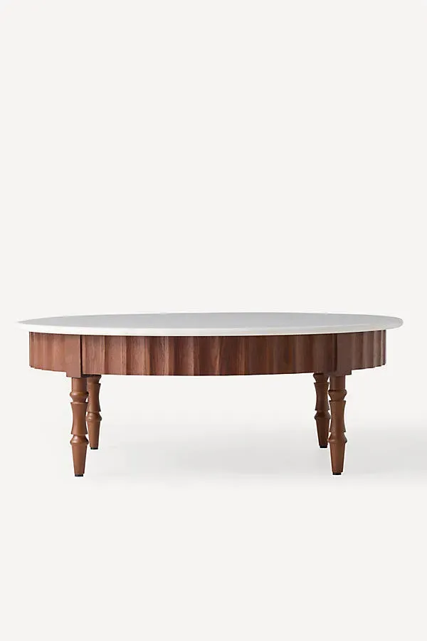 Thorne Marble Top Coffee Table - Tropical Hardwood, Oak product