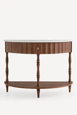Thorne Marble Top Console Table - Hardwood, Oak alternate view