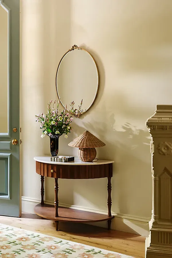 Thorne Marble Top Console Table - Hardwood, Oak product