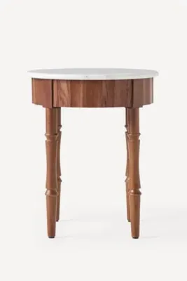 Thorne Wood Side Table - Oak, Marble alternate view